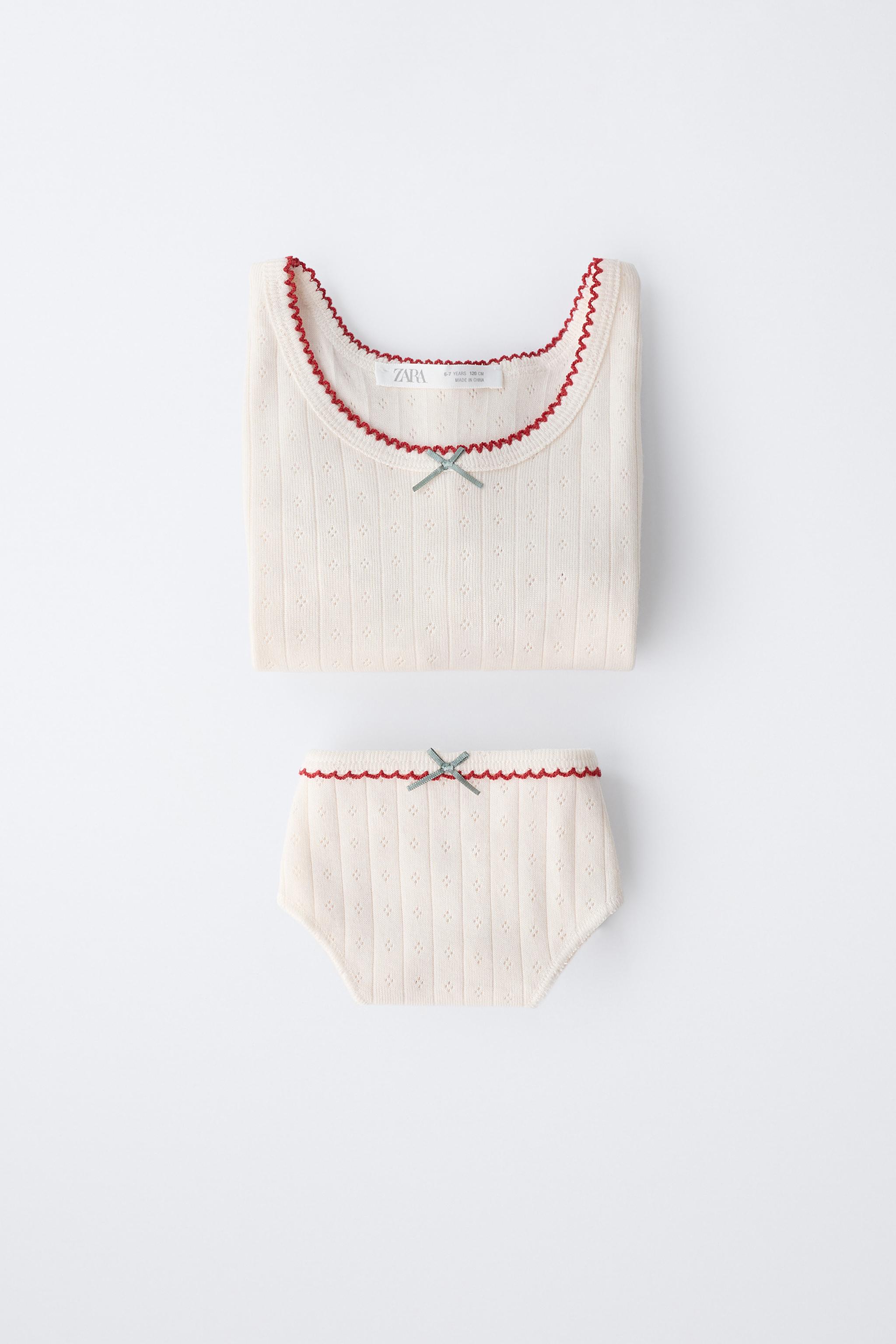 AGES 6-14 / POINTELLE TOP AND UNDERWEAR SET